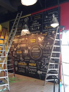 Macdona Sign Company vinyl wall mural indoor install 225x300